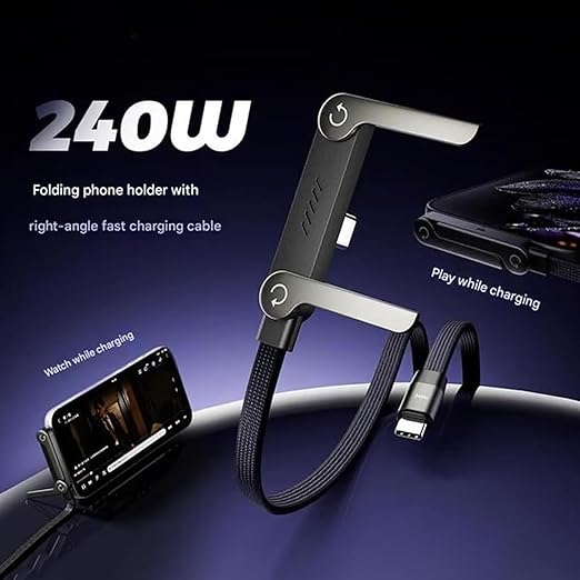 The Viral 240W Type C to C Cable with 360 Degree Aluminum Stand