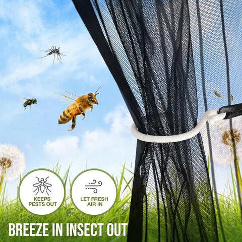 Mosquito Door Net Mesh Screen – Magnetic Hands Free Closer