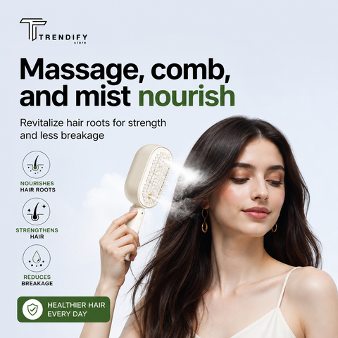 Steam Brush | Rechargeable Detangling Tool with Oil arbi ma convert kro / فرشاة بخار | أداة فك تشابك الشعر قابلة لإعادة الشحن مع زيت