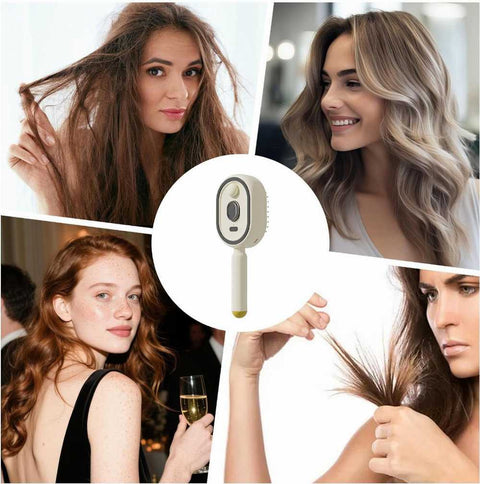 Steam Brush | Rechargeable Detangling Tool with Oil arbi ma convert kro / فرشاة بخار | أداة فك تشابك الشعر قابلة لإعادة الشحن مع زيت